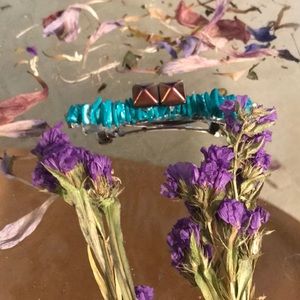 Turquoise coral hair barrette